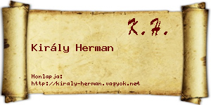 Király Herman névjegykártya