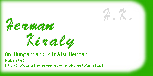 herman kiraly business card